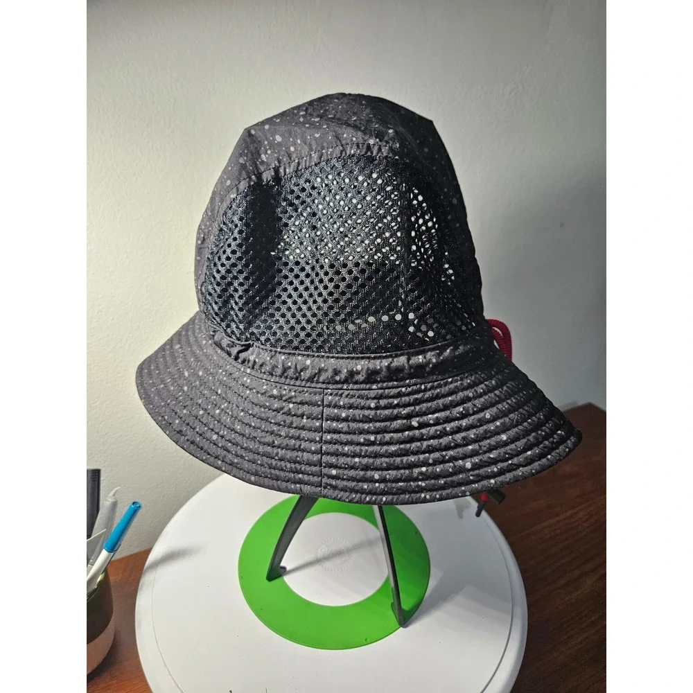 Jordan Bucket Hat Mens L/XL Black Speckled Mesh Gorpcore Bungee Adjustable Cap